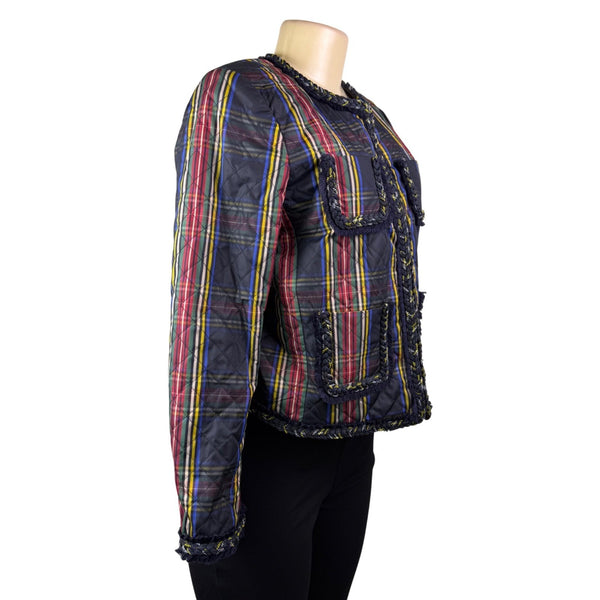 J.Crew Womens Multicolor Quilted Plaid Jacket Stylish & Lightweight Size 6