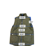 Blue Rain Mens Olive Quilted Vest With Gold Accents Pockets & Zipper Sz M