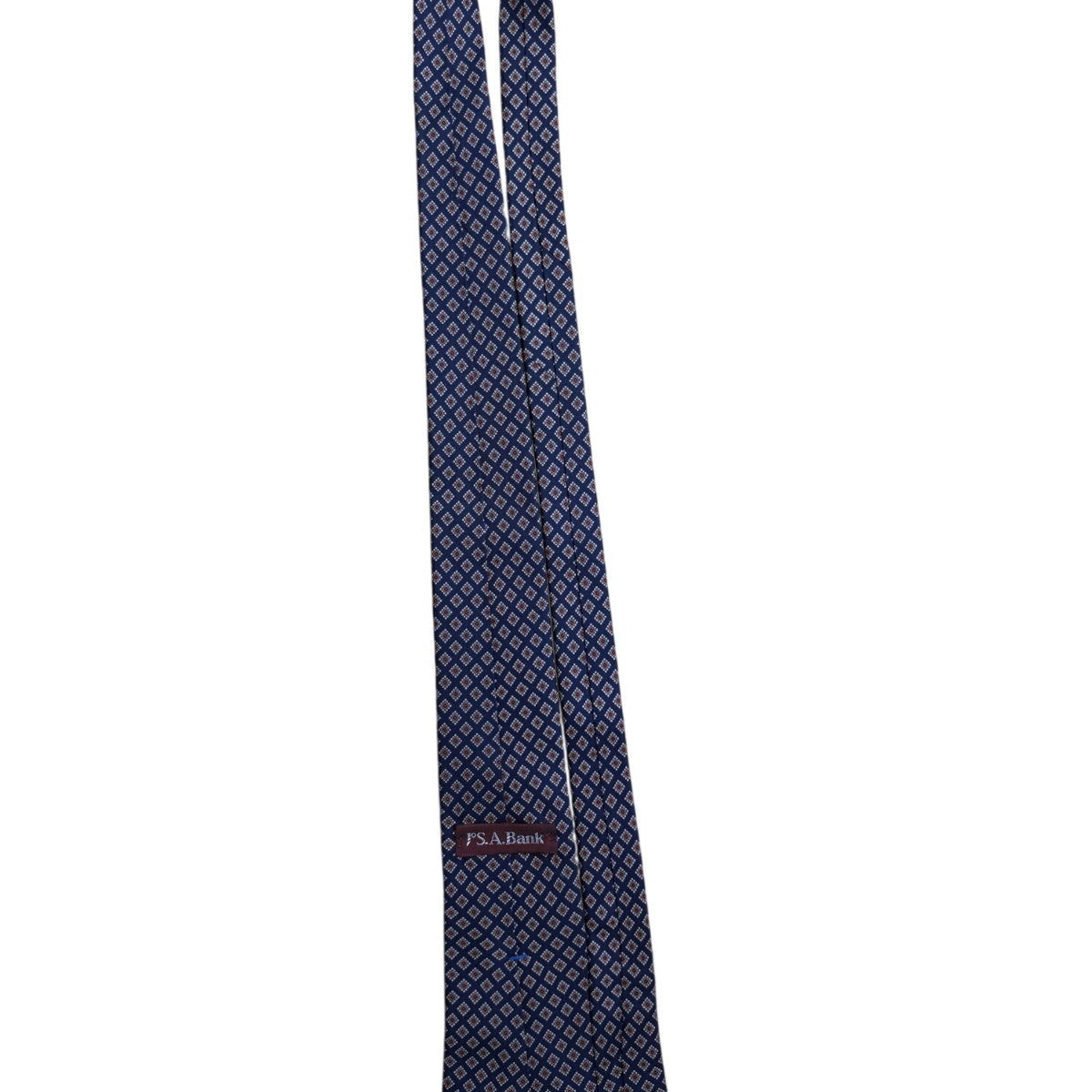 Jos A Bank Mens Navy Silk Geometric Pattern Classic Tie 100% Silk