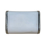 Coach Women’s White Leather With Silver Trim Compact Mini Wallet