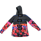 Nikita Womens Black & Floral Hooded Jacket Medium Weatherproof Stylish Design M