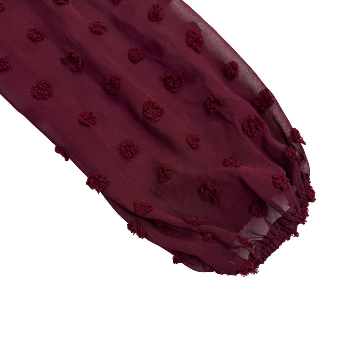 Lulus Womens Burgundy Tie-Front Long Sleeve Dress Ruffle Hem Polka Dot Sz XL