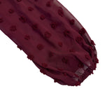 Lulus Womens Burgundy Tie-Front Long Sleeve Dress Ruffle Hem Polka Dot Sz XL