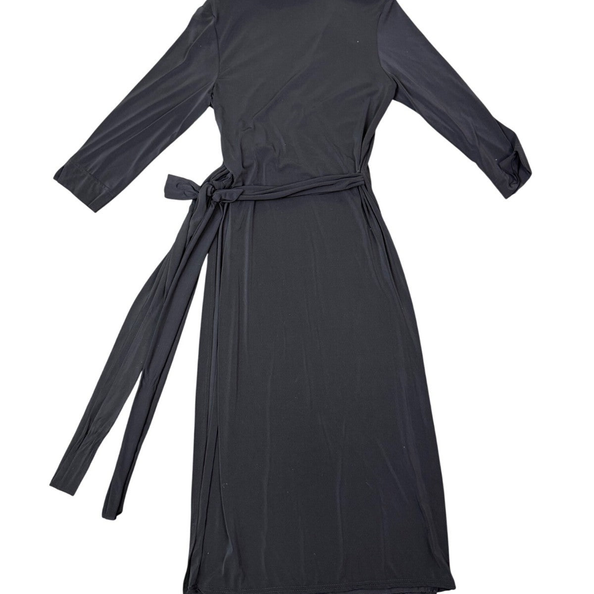 Melissa Masse Womens Black Wrap Shirt Dress Large Stylish & Comfy