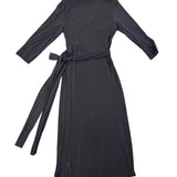 Melissa Masse Womens Black Wrap Shirt Dress Large Stylish & Comfy