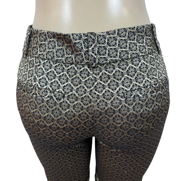 Ann Taylor Womens Geometric Patterned Slim-Fit Ankle Trousers Size 2