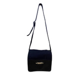 Liz Claiborne Women’s Black Faux Leather & Nylon Adjustable Strap Crossbody Bag
