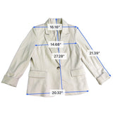 Rachel Zoe Womens Beige Blazer Slim Fit Single Button Jacket Size M