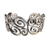 Sterling Silver Womens Cuff Bracelet Swirl Openwork Design China 925 Mark