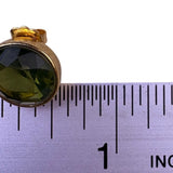 Ralph Lauren Womens Gold Tone Oval Green Crystal Stud Earrings