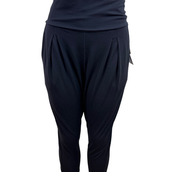 Zella Womens Black High-Waist Cropped Harem Pants Stretchy Size M - New