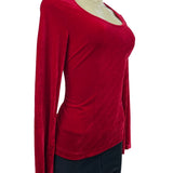 Pajamagram Womens Red Velour Long Sleeve Top S Soft Elegant Comfortable New