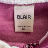 Blair Womens Pink Embroidered Pullover Sweatshirt & Elastic Waist Pants Sz P2XL
