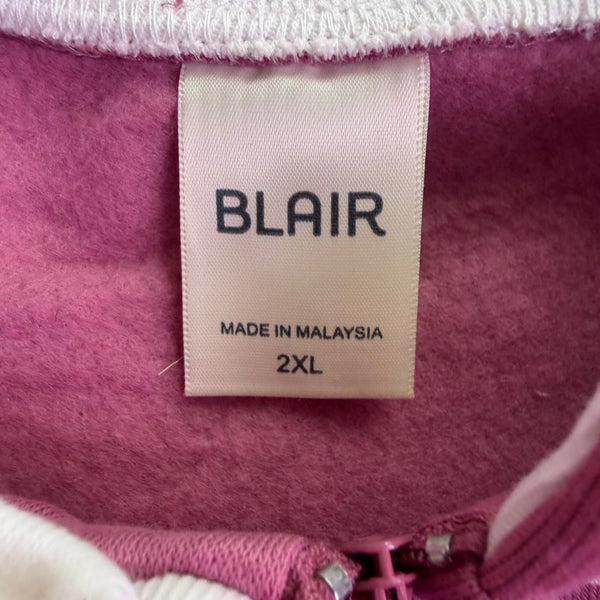 Blair Womens Pink Embroidered Pullover Sweatshirt & Elastic Waist Pants Sz P2XL