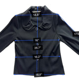 Exclusively Misook Womens Black Acrylic Button-Front Jacket Size SP