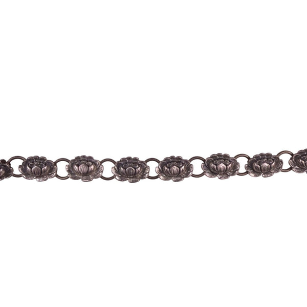 Danecraft Womens  Sterling Silver Flower Link Bracelet Vintage Jewelry