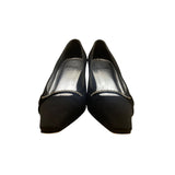 Stuart Weitzman Women’s Black Fabric Bejeweled Kitten Heel Fiesta Pumps Size 6.5