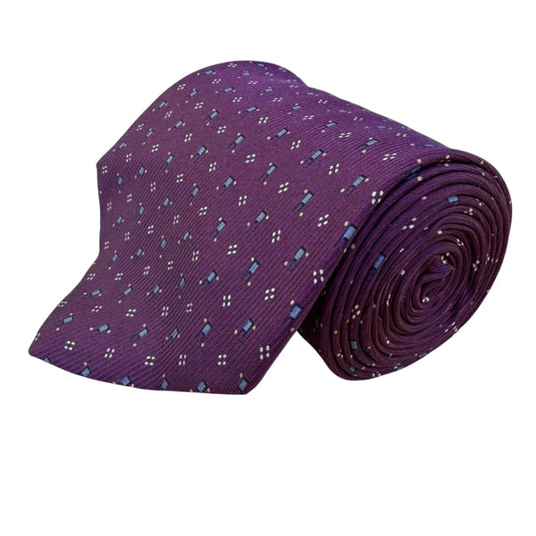 Nautica Mens Purple Silk Patterned Tie Classic Office Formal Accessory Imported