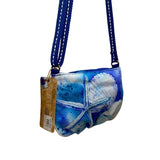 Sea N Sand Women’s Blue & White Canvas Seashell Adjustable Strap Crossbody Bag