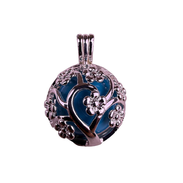 Eudora Women Silver Tone Blue Alloy Tree Of Life Harmony Bola Pendant Necklace