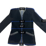 Ann Hobbs For Cattiva Womens Black Acetate Rayon Velvet Zip Jacket Size S