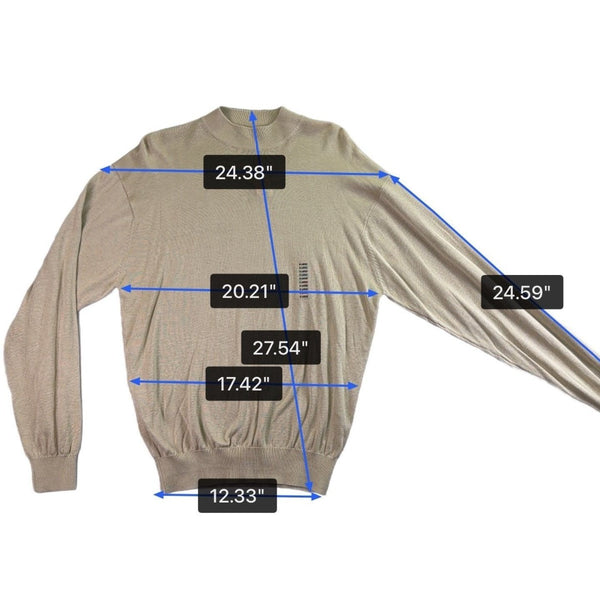 Baracuta Mens Beige Sweater Lightweight Long-Sleeve Pullover Knitwear Sz XL