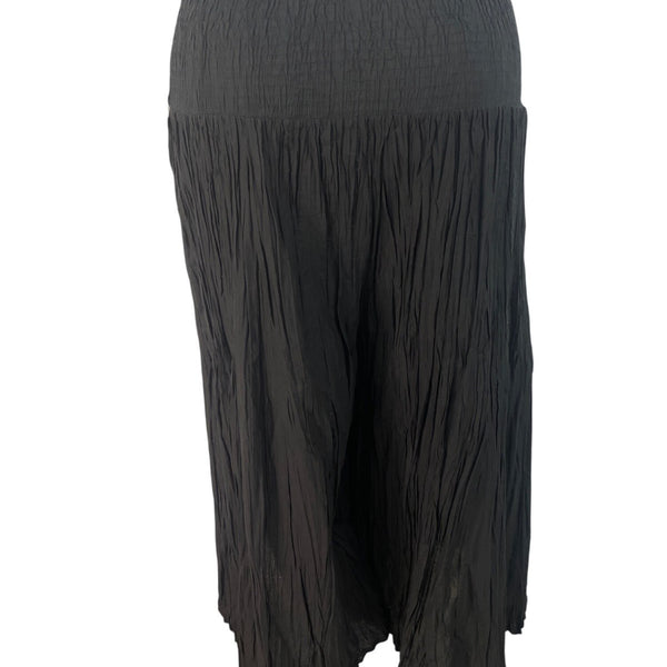 Sandy Starkman Womens Black Crinkled Maxi Pants Size 1X - New