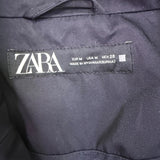 Zara Womens Navy Belted Double-Breasted Trench Coat Long Classic Style Sz M