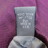 Robert Talbott Mens Purple Silk Tie Herringbone Pattern Handcrafted In USA Class