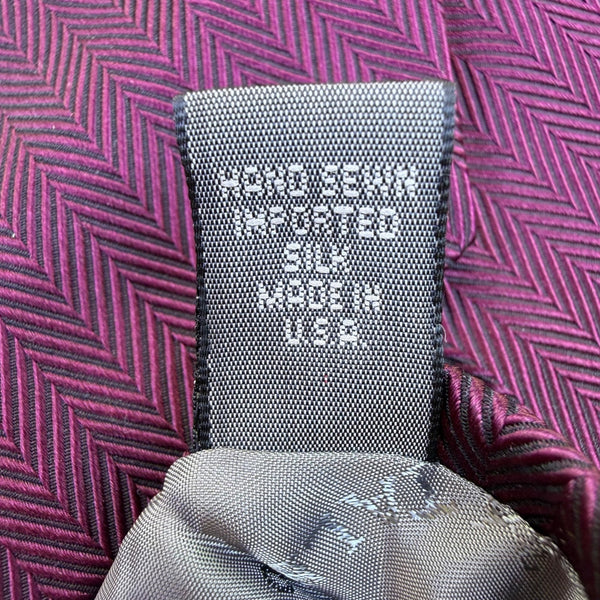 Robert Talbott Mens Purple Silk Tie Herringbone Pattern Handcrafted In USA Class