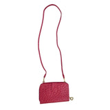 Lorenzi Women’s Cherry Red Leather Evening Bag with Gold Details Sz S