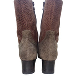 Chiarini Womens Brown & Tan Leather Mid-Calf Boots Block Heel Size 6