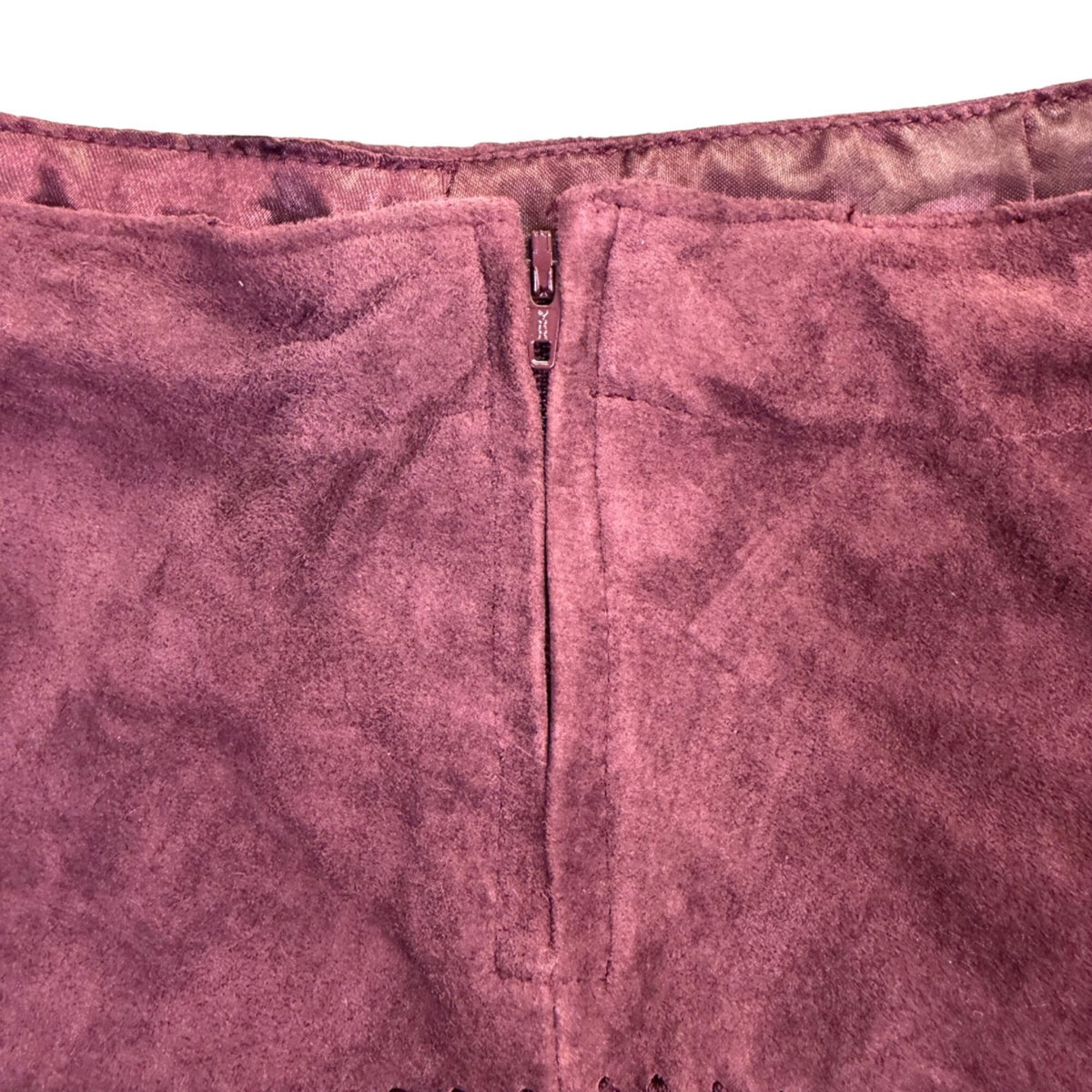 Arden B Womens Burgundy Leather Crochet Trim A-Line Skirt Size 6