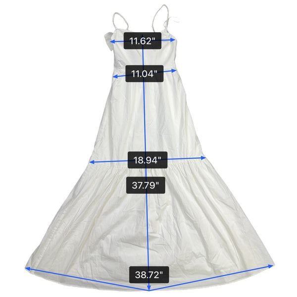 Wayf Womens White Cotton Maxi DressSleeveless Back Bow Detail Size XS