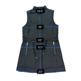 Rainforest Womens Black Sleeveless Vest Zip-Up Adjustable Waist Sz S