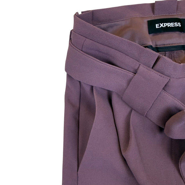 Express Women’s Purple High-Rise Ankle Pants With Bow Front Size 00P - New