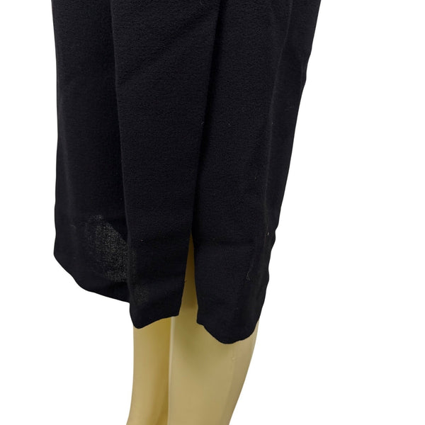 Valentino Womens Black Silk Long Sleeve Button-Down Belted Midi Dress Size 10