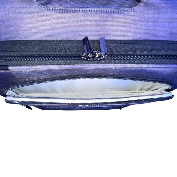 Ricardo Men’s Gray & Blue Blend Nylon 4-Wheel Spinner Expandable Travel Luggage