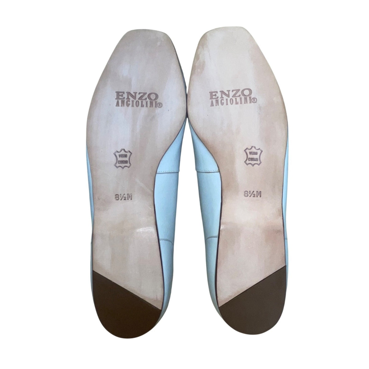 Enzo Angiolini Women’s White Leather Lining And Sole Slip-On Loafers Size 8.5