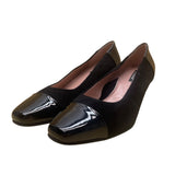 BeautiFeel Women’s Black Suede & Patent Leather Block Heel Pumps Size 39