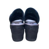 A.S.98 Women’s Black Leather Wedge Open Toe Platform Slip-On Sandals Size 39