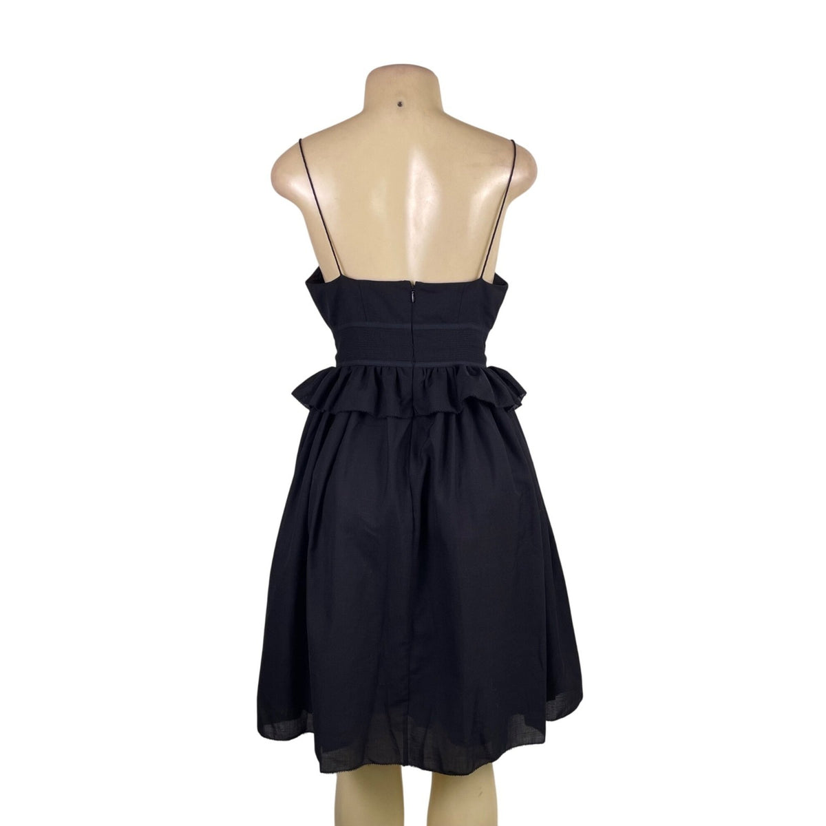 J.Crew Womens Black Wool-Blend Ruffled Halter Midi Dress  Elegant & Lined Size 4