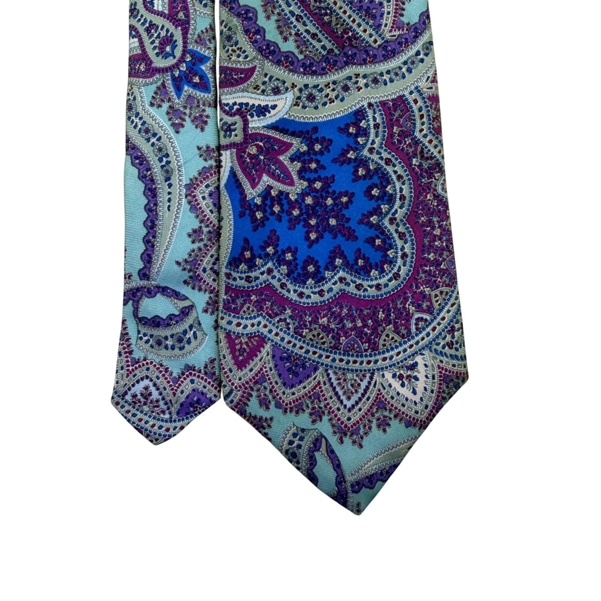 Saks Fifth Avenue Mens Multicolor Silk Paisley Pattern Neck Tie