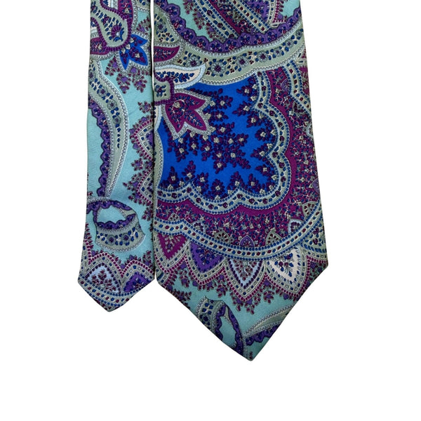 Saks Fifth Avenue Mens Multicolor Silk Paisley Pattern Neck Tie
