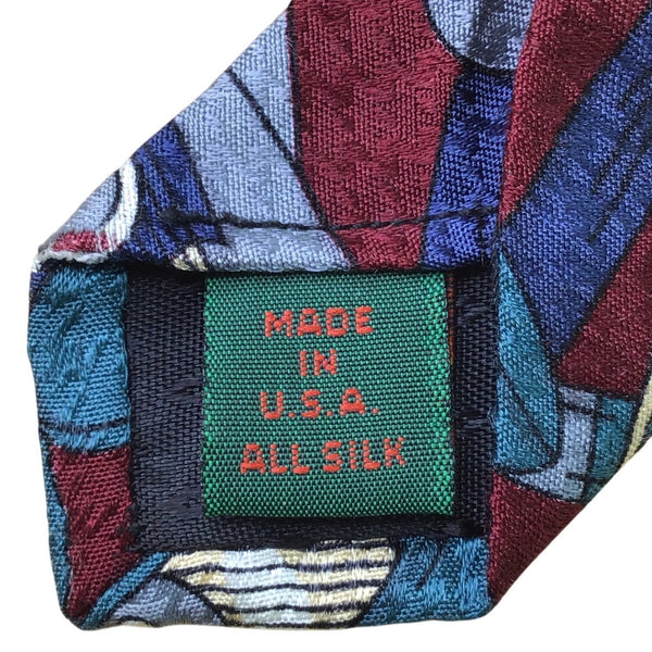 St. Andrews Golf Collection Mens Burgundy All Silk Golf Themed Neck Tie