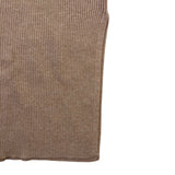 Mango Womens Beige Ribbed Knit Midi Skirt Stretch-Fit Size S