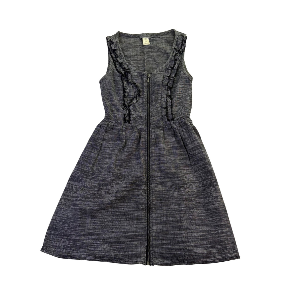 Fish Bowl Womens Gray Sleeveless Fit & Flare Dress With Front Zipper Size S