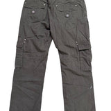 Worn-In Mens Black Cotton Cargo Pants Relaxed Fit Durable With Pockets Size 40