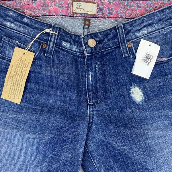 Paige Premium Denim Womens Blue Distressed Skinny Jeans Size 28 - New