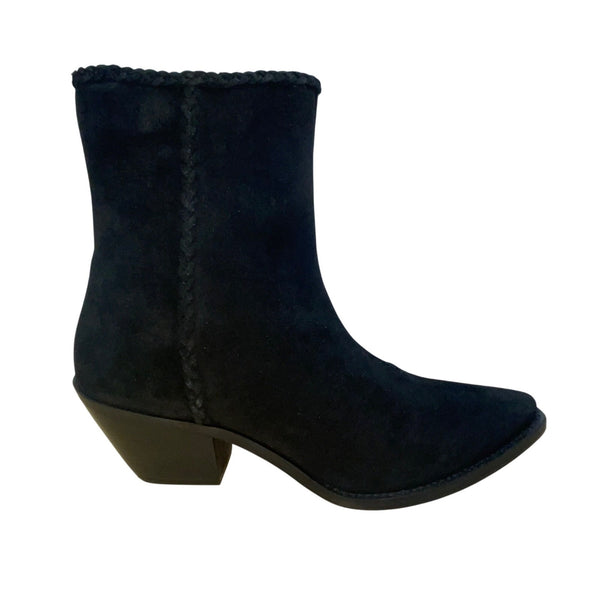 Coconuts By Matisse Women’s Black Leather Side Zipper Heeled Ankle Boots Size 6M